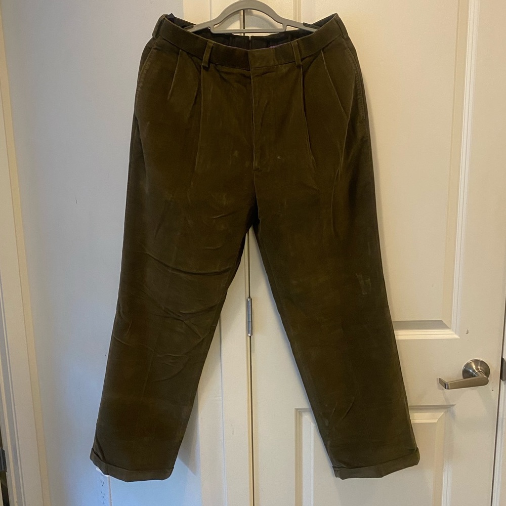 Polo Ralph Lauren Purple Label Brown / Green Corduroy Pants